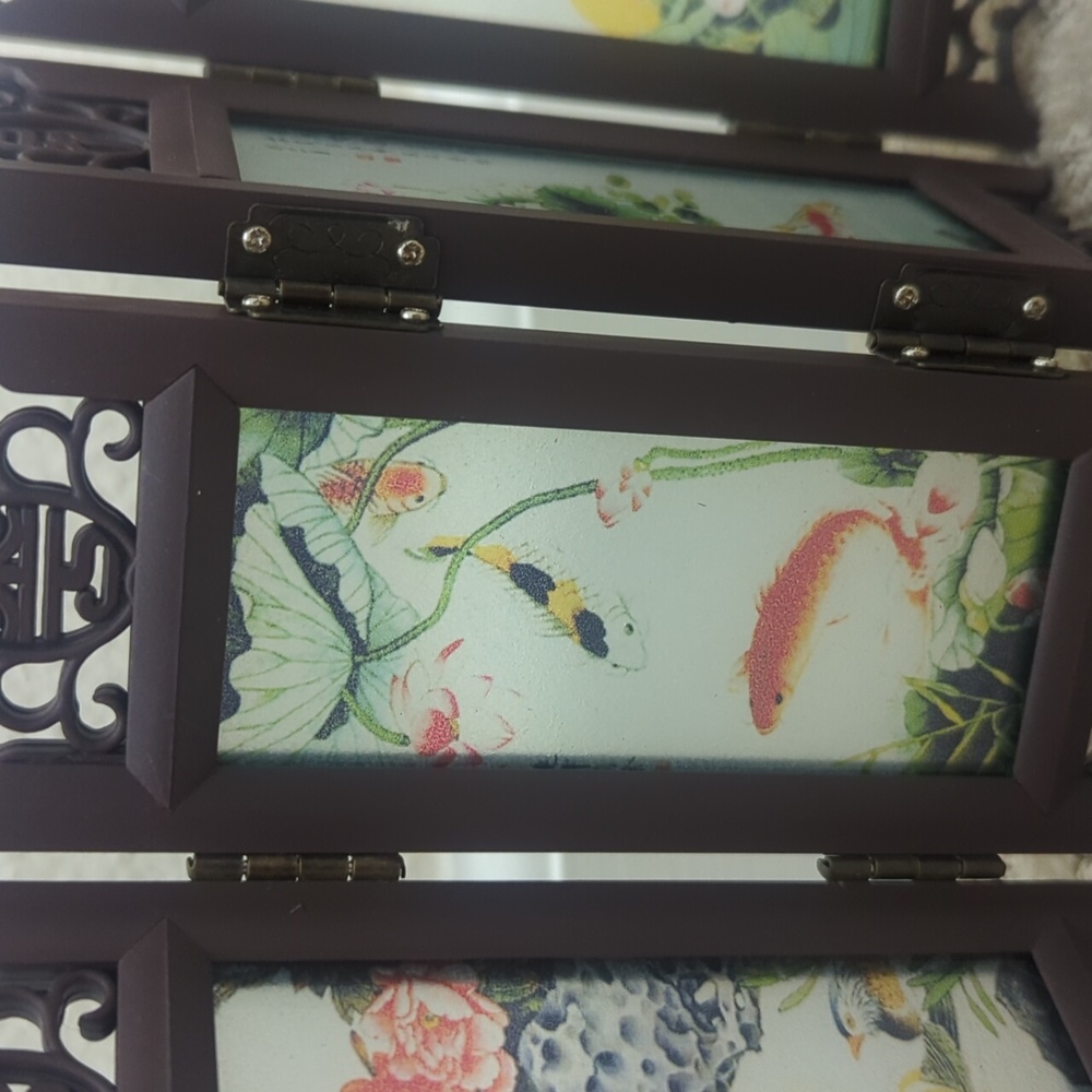 Asian Frame Glass Panel Decor - Picture 3 of 5